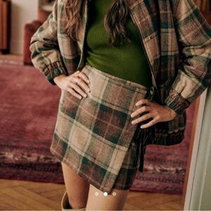 Sézane Opaline Skirt in Carlisle Check, Size 38 FR